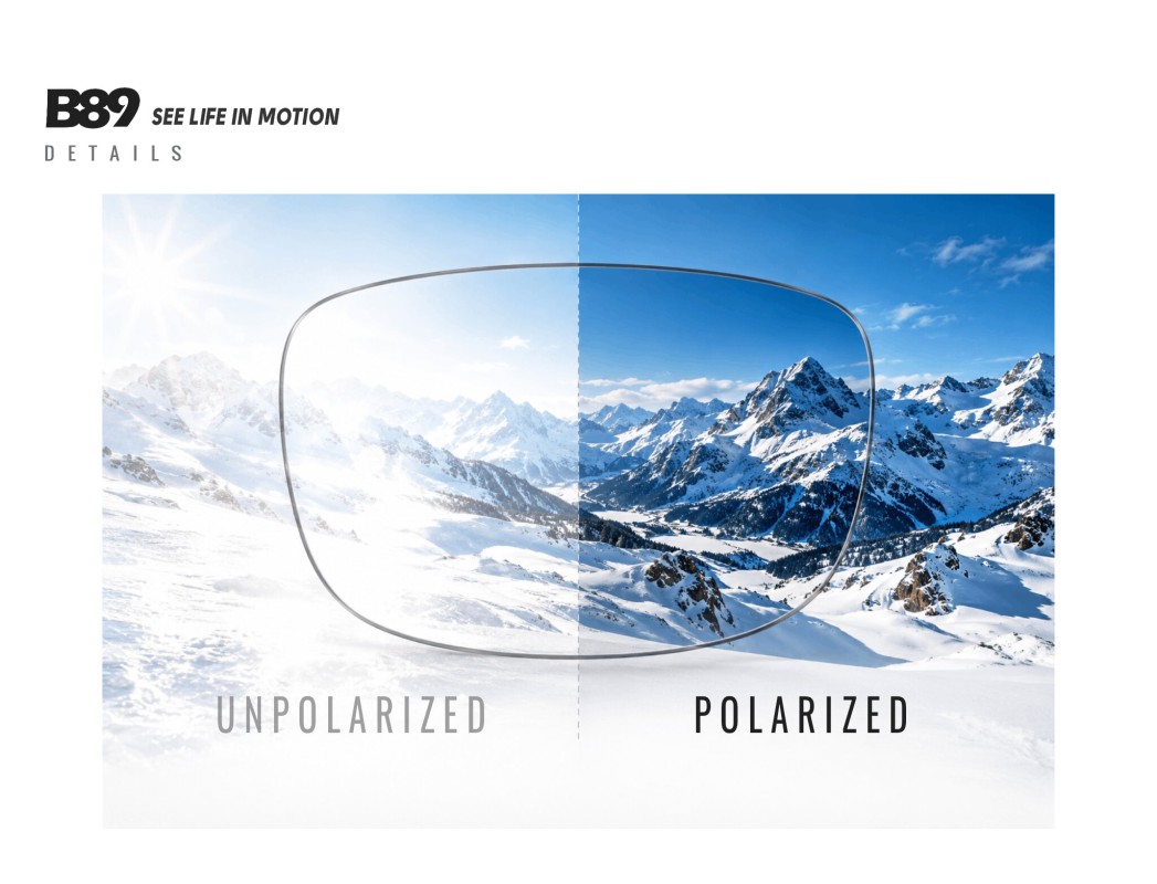 Lenti polarizzate LIVIGNO: confronto con e senza polarizzazione, meno riflessi e abbagliamento