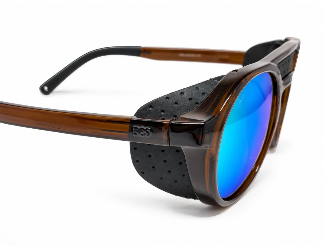 Detail der abnehmbaren magnetischen Seitenblenden der LIVIGNO B89 Brille