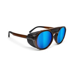 Gafas de sol polarizadas de montaña LIVIGNO B89, estilo glaciar con protecciones laterales magnéticas